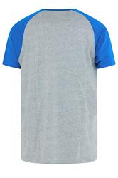 KAM Big & Tall Grey Raglan Graphic Print T-Shirt | BadRhino 2