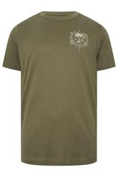 BadRhino Big & Tall Olive Green Skull Emblem Graphic T-Shirt | BadRhino 6