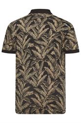 D555 Big & Tall Black Jacquard Print Polo Shirt | BadRhino 4