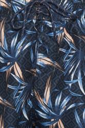 D555 Big & Tall Navy Blue Hawaiian Print Swim Shorts | BadRhino 5
