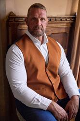BadRhino Tailoring Big & Tall Rust Orange Tweed Waistcoat | BadRhino 1