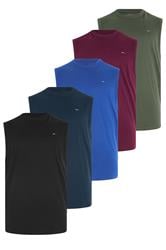 BadRhino Big & Tall Black/White/Burgundy/Blue/Khaki 5 Pack Muscle Vest