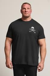 BadRhino Big & Tall Black Skull & Crossbones Graphic T-Shirt 2