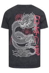 BadRhino Big & Tall Black Dragon Graphic Acid Wash T-Shirt | BadRhino 7