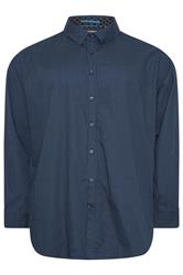 D555 Big & Tall Blue Geometric Print Shirt | BadRhino 1