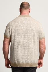 BadRhino Big & Tall Stone Brown Pattern Knitted Trophy Polo | BadRhino 4