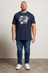 D555 Big & Tall Black 'All Fired Up' Graphic Print T-Shirt | BadRhino 2
