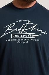 BadRhino Big & Tall Navy Blue Script Graphic Print T-Shirt | BadRhino 4