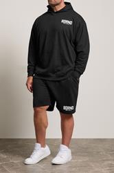 BDRNO Premium Big & Tall Black Logo Jogger Shorts | BadRhino 3