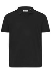 JACK & JONES Big & Tall Black Plain Polo Shirt | BadRhino 2