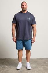 JACK & JONES Big & Tall Grey Crew Neck Back Graphic Tee | BadRhino 1
