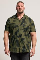 BadRhino Big & Tall Khaki Green Brushstroke Shirt | BadRhino 3