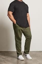 BadRhino Big & Tall Olive Green Elasticated Waist Chinos | BadRhino 1