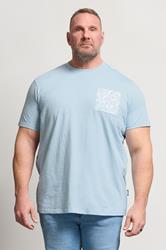 BadRhino Big & Tall Light Blue Flower Pocket T-Shirt | BadRhino 1