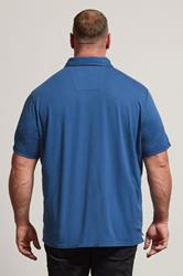 BadRhino Big & Tall Denim Blue Slub Polo Shirt | BadRhino 3