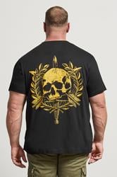BadRhino Big & Tall Black Skull Emblem Graphic T-Shirt | BadRhino 3