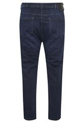 D555 Big & Tall Blue Black Tapered Stretch Jeans | BadRhino 2