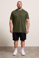 BadRhino Big & Tall Olive Green Pique Ringer T-Shirt | BadRhino 1