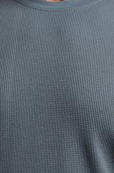 BadRhino Big & Tall Storm Blue Waffle Texture Long sleeve T-Shirt | BadRhino 4