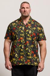 D555 Big & Tall Black Hawaiian Short Sleeve Shirt | BadRhino 3