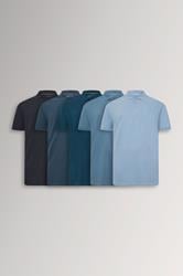 BadRhino Big & Tall 5 PACK Navy Blue & Light Blue Polo Shirts | BadRhino 3