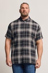 D555 Big & Tall Black Check Pocket Short Sleeve Shirt | BadRhino 3