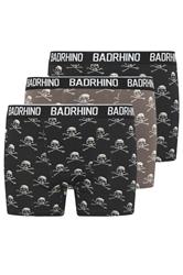 BadRhino Big & Tall 3 PACK Black Skull Boxers