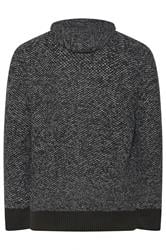 D555 Big & Tall Black Knitted Sherpa Lined Hoodie | BadRhino 2