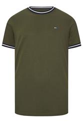 BadRhino Big & Tall Olive Green Extra Long Pique Ringer T-Shirt | BadRhino 7