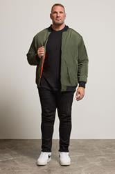 BadRhino Big & Tall Khaki Zip Bomber Jacket | BadRhino  3
