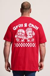 BadRhino Big & Tall Red Extra Long 'Grill & Chill' T-Shirt | BadRhino 2
