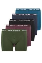 JACK & JONES Big & Tall 5 PACK Green/Blue/Black/Navy/Purple Boxers | BadRhino 1