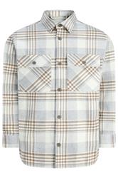 JACK & JONES Big & Tall White & Brown Check Overshirt | BadRhino 1