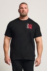 BadRhino Big & Tall Black Japanese Sun Graphic T-Shirt | BadRhino 1