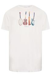 BEN SHERMAN Big & Tall White Guitar Graphic T-Shirt | BadRhino 2