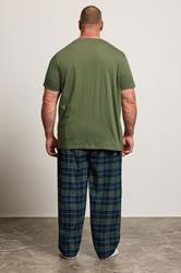 BadRhino Big & Tall Khaki Green Check Pyjama Set | BadRhino 2