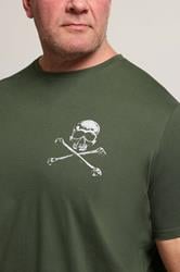  BadRhino Big & Tall Khaki Green Skull & Crossbones Graphic T-Shirt | BadRhino 5