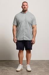 BEN SHERMAN Big & Tall Light Blue Geometric Print Shirt | BadRhino 1