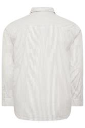 JACK & JONES Big & Tall White & Green Striped Poplin Shirt | BadRhino 2