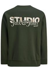 JACK & JONES Big & Tall Duffle Bag Green Crew Neck Sweatshirt | BadRhino 2