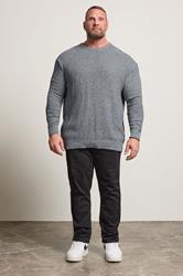 BadRhino Big & Tall Blue Crew Neck Knitted Jumper | BadRhino 2