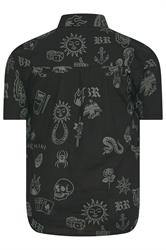 BadRhino Big & Tall Black Tattoo Print Shirt | BadRhino 3