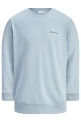 JACK & JONES Big & Tall Celestial Blue Logo Sweatshirt | BadRhino 1