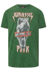BadRhino Big & Tall Green Acid Wash Jurassic Park Graphic T-Shirt | BadRhino 1