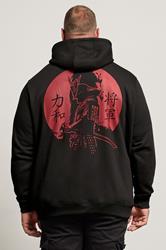 BadRhino Big & Tall Black Japanese 'Sumurai' Zip Through Hoodie | BadRhino 3