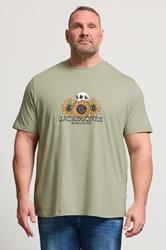 JACK & JONES Big & Tall Seagrass Green Graphic T-Shirt | BadRhino 3