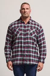 BadRhino Big & Tall Red Check Print Long Sleeve Flannel Shirt | BadRhino 1