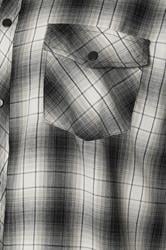 KAM Big & Tall Charcoal Grey Long Sleeve Check Shirt | BadRhino 3