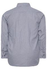 KAM Big & Tall Navy Blue Long Sleeve Gingham Shirt | BadRhino 2