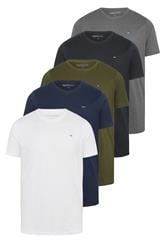BadRhino Big & Tall 5 Pack Black/White/Navy Blue/Green/Grey Extra Long Core T-Shirts| BadRhino 2